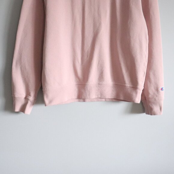 Champion Women's Pink Medium Pullover Fleece Crew Long Sleeve Stretch Sweater - Picture 9 of 11